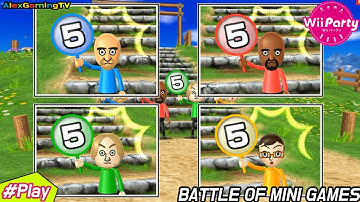 Wii Party - Battle of mini games (Master CPU, Eng  Sub) Player Matt!? vs Matt vs Eddy vs Asami