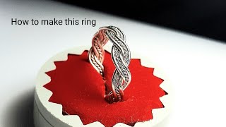 silver braiding ring || twisted ring || how to make a silver ring #braidedring #howtomake
