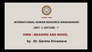 International Human Resource Management  | Meaning and Model (IHRM)| AKTU Digital Education