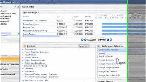Dynamics AX Demo: Resourcing