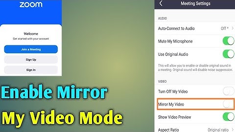 How to enable mirror my video mode in zoom app.