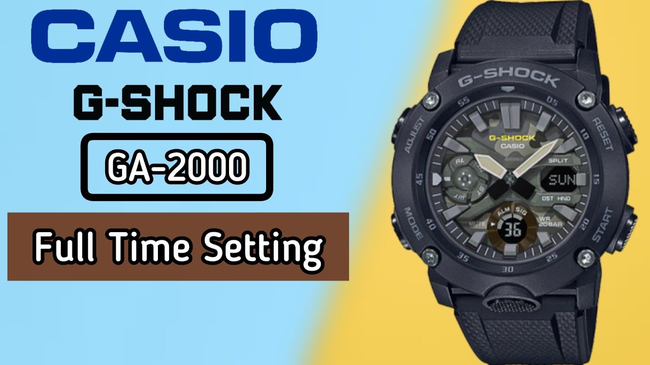 How To Setting Time G-SHOCK GA-2000 Digital Watch - YouTube