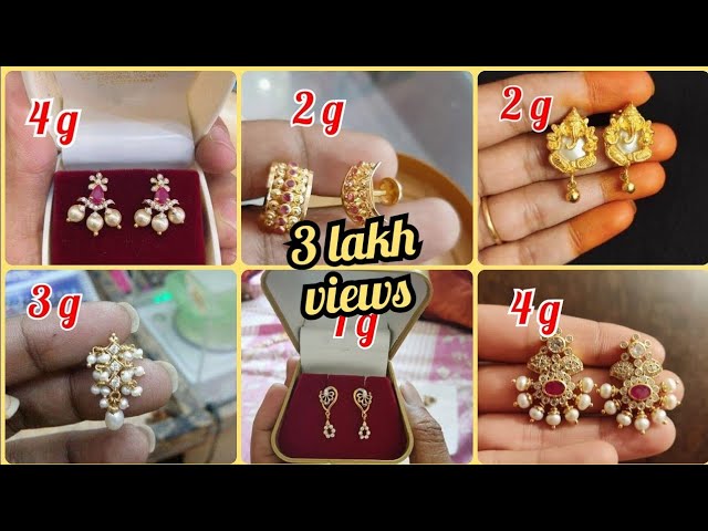 Studs And Tops Gold Jewellery - 108 Latest Studs And Tops Gold Jewellery  Designs @ Rs 3281