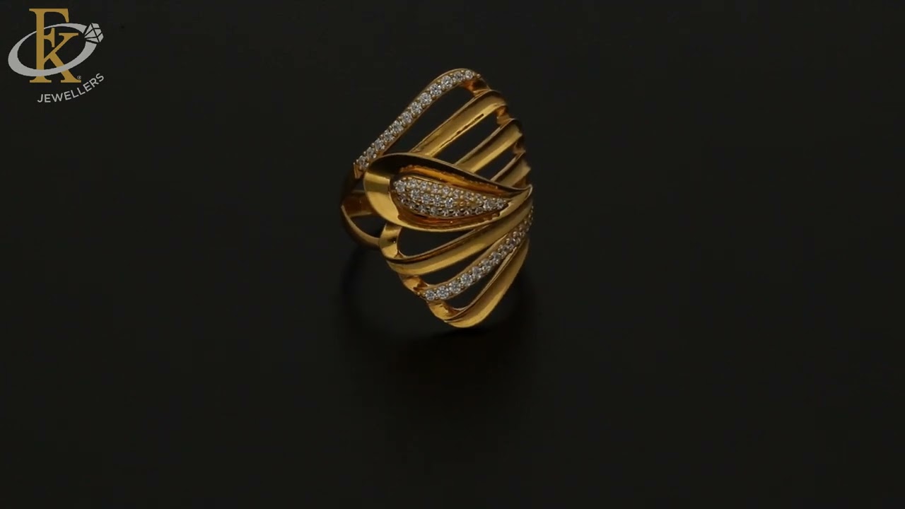Buy Gold symmetry Ring 22KT - FKJRN22K3869 Shop Online at Lowest Price in  Kuwait - YouTube