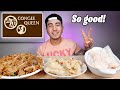 FRIED RICE NOODLE WITH BEEF + SALT AND PEPPER SQUID + SHRIMP RICE NOODLE ROLL | CONGEE QUEEN MUKBANG