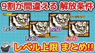 【にゃんこ大戦争】9割が間違えるレベル上限の上げ方｜Lv30・40・50・60の条件まとめ【The Battle Cats】
