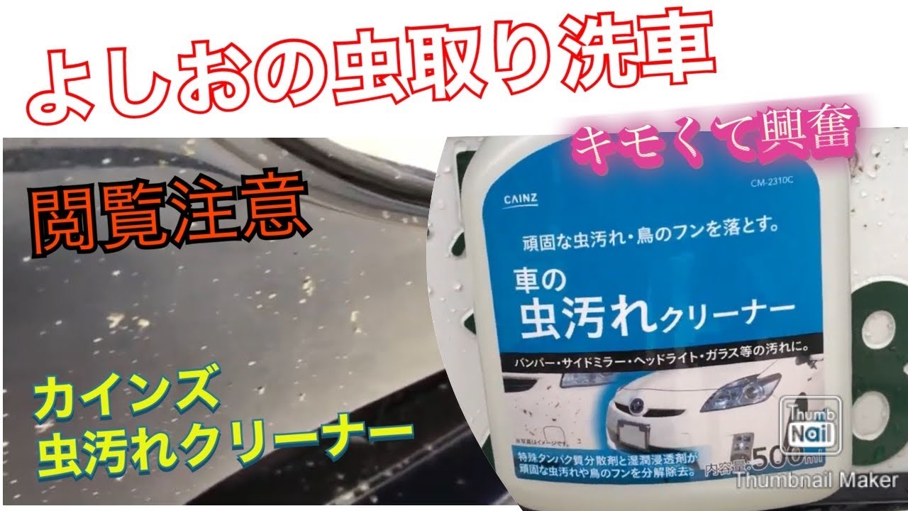 よしおの虫取り 虫まみれのバンパーをキレイにしてみたの件 カインズの虫汚れクリーナーとbuttobasi Youtube