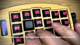 Corne FT Wireless – bamboo Case | One-Piece Wood | Bamboo Plate | Cherry MX Silent Red | Sound Test