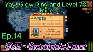 Stardew Valley Ex Ep14 Yay! Glow Ring from a slime and reached Level 70 in the Mine.