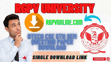 RGPV University B-tech CSE  5th SEM Previous Year Question Paper Free Download | RGPVONLINE.COM