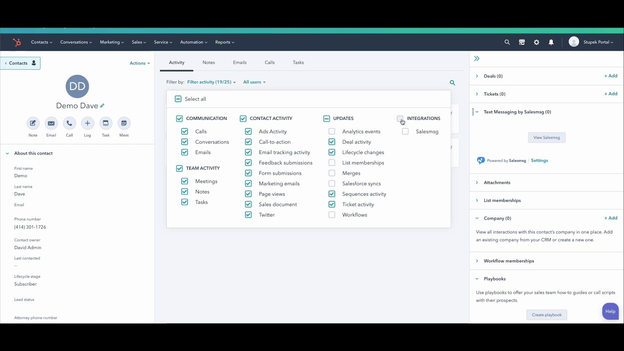 Integrating Hubspot with Salesmsg YouTube