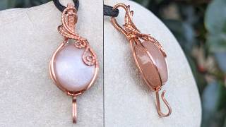 Cabochon Hook Pendant Wire Wrapping Tutorial 4K