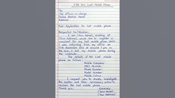 Write a complaint letter to police for lost mobile phone | Letter Writing ✍️ ||