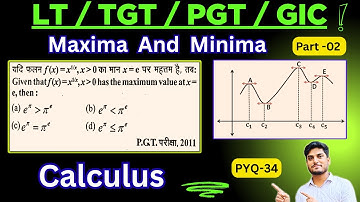 L-2| Maxima and Minima | Calculus | UPPSC LT Grade  | TGT |PGT |GIC | PYQ-34 |Short Trick|VK Maths