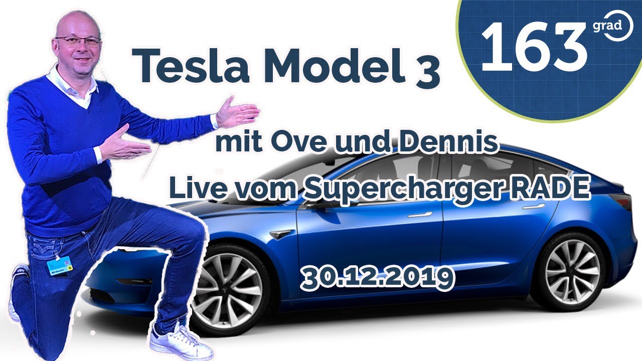 Tesla Model 3 Abholung Live mit Ove Kröger, Dennis Witthus, Nico Pliquett vom Supercharger