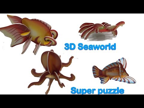 3D Puzzle DIY, Assembly the 3D Sea world