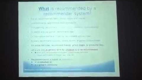 Recommended systems : Dr Olfa Nasraoui