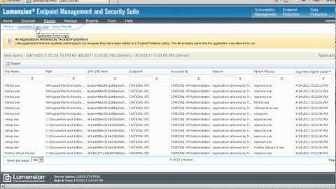 Lumension Intelligent Whitelisting: Getting Application Visibility