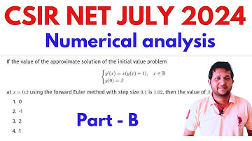 Csir net numerical analysis | csir net maths 2024 | Eulers method in numerical analysis