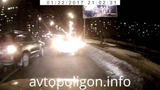ДТП в Киеве: Porsche Cayenne протаранил Mercedes Sprinter 22.01.2017