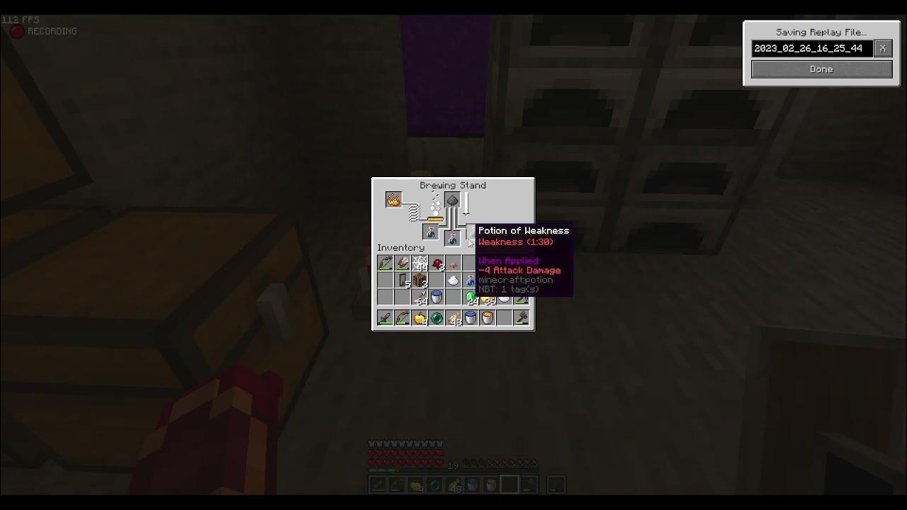 brewing a weakness potion with a heart on crystal smp YouTube
