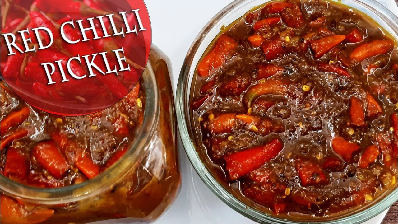 Red Chilli Pickle Recipe | Lal Mirch Ka Achar | Tangy Red Chilli Pickle | Hot and Sweet Red Chilli | Cookery Bites