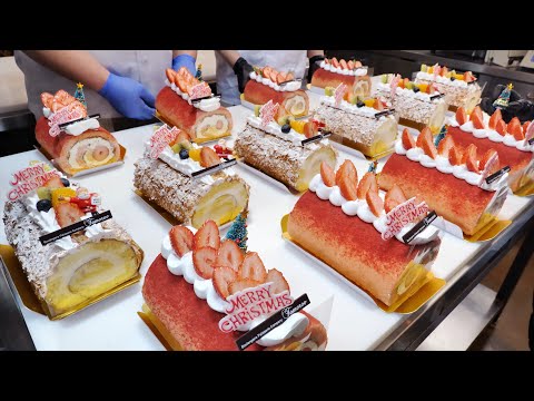 비주얼 100점 ! 부드러움 200점 ! 달콤폭발 ! 크리스마스 딸기 롤 케이크 ! | How Strawberry Roll Cake is Made | Korean Dessert