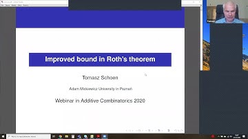 Tomasz Schoen (UAM): Improved bound in Roth