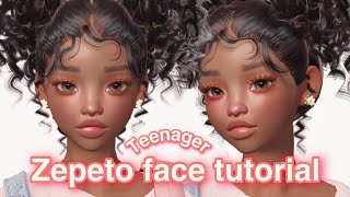 Zepeto dark skin girl face tutorial | Teenager girl