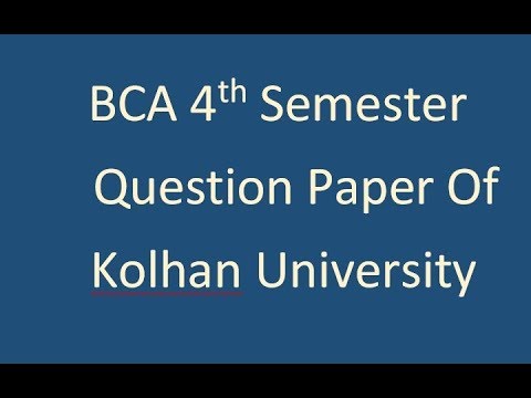 BCA 4th Semester Question Paper 2019