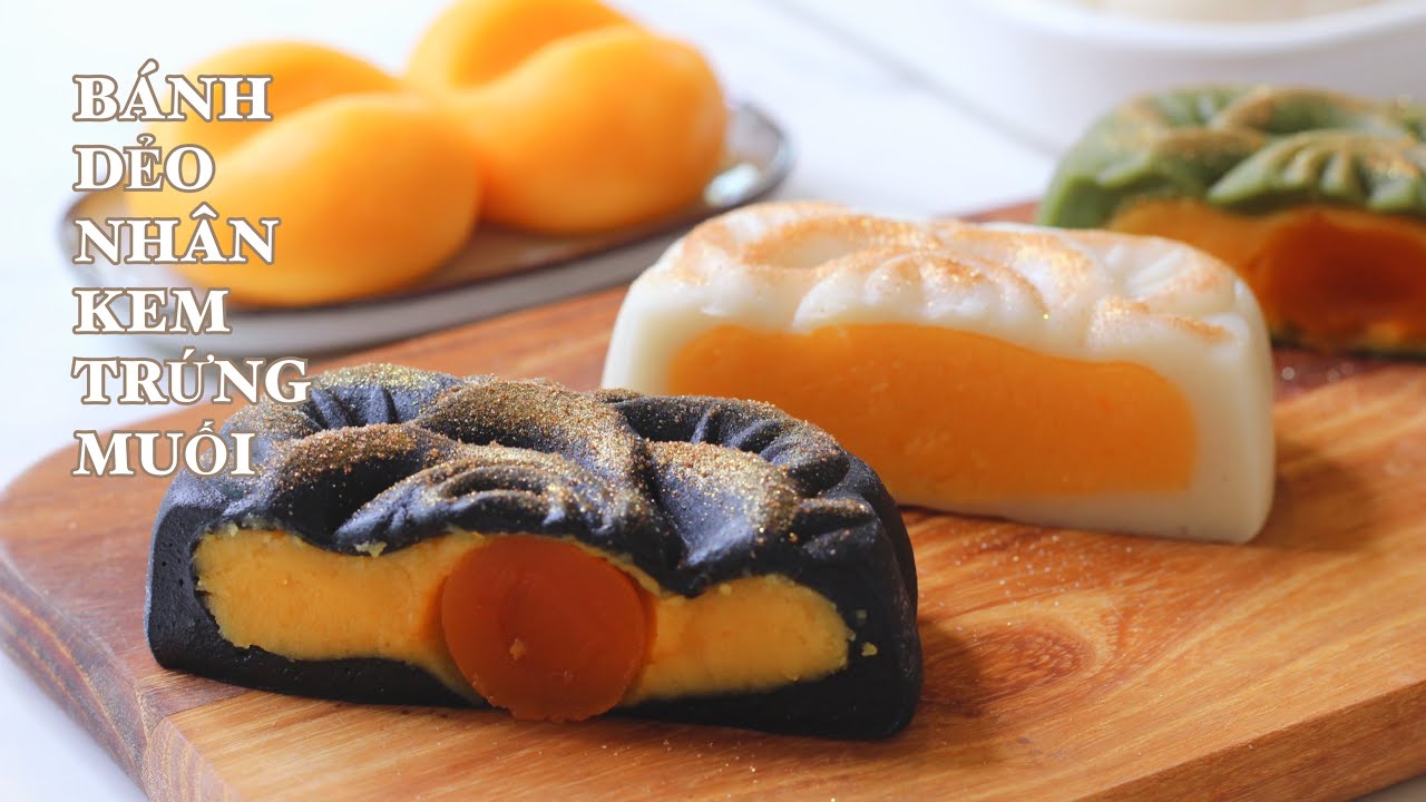 Bánh Dẻo Nhân Kem Trứng Muối - Siêu Dễ Làm & Bánh Mềm Dẻo - Ít Ngọt