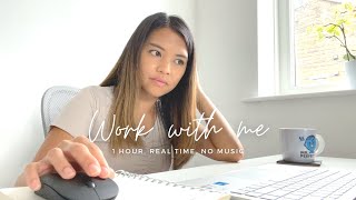 work from home with me | 1 hour, no music, background noise