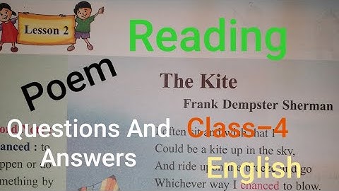 The Kite// Poem// Questions And Answers// Class-4// English// Lesson-2 #english #class4
