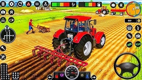 Happy Farm : I drove a tractor inside the farm and planted new seeds🌻 المزرعة السعيدة 
