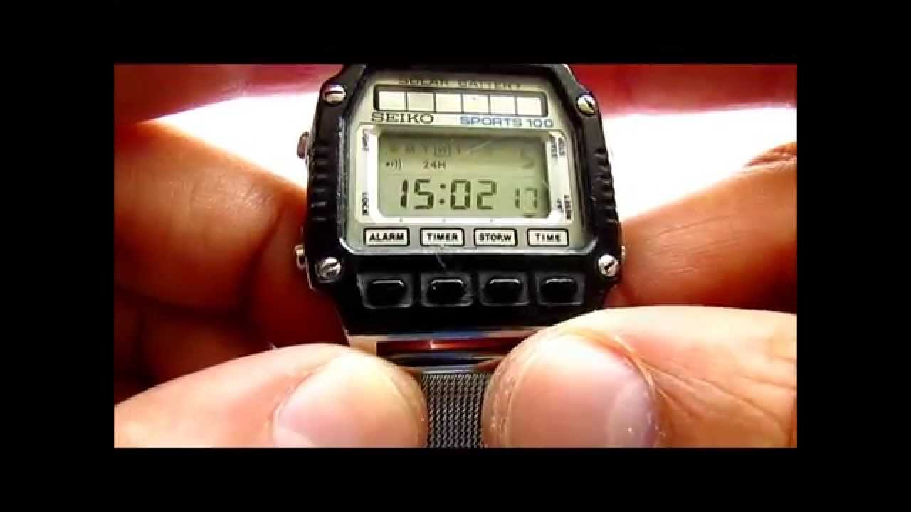 Seiko A557 506A Sports 100 Solar Wrist Watch - YouTube