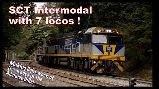 SCT Intermodal with 7 locos in the Adelaide HIlls.