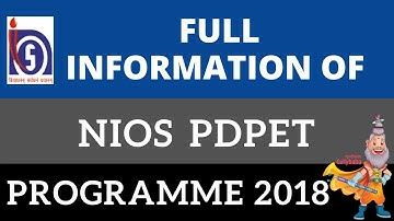 Full Information of NIOS PDPET Programme 2018