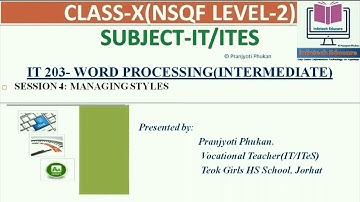 Managing Styles in Word Processing