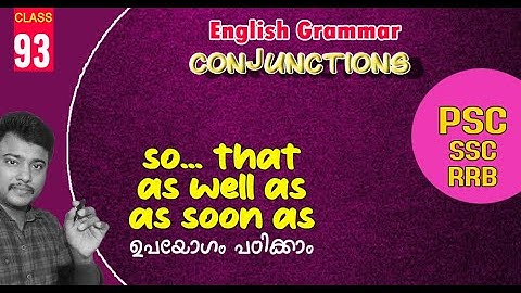 ☑️CONJUNCTIONS for Kerala PSC I Subordinating Conjunctions