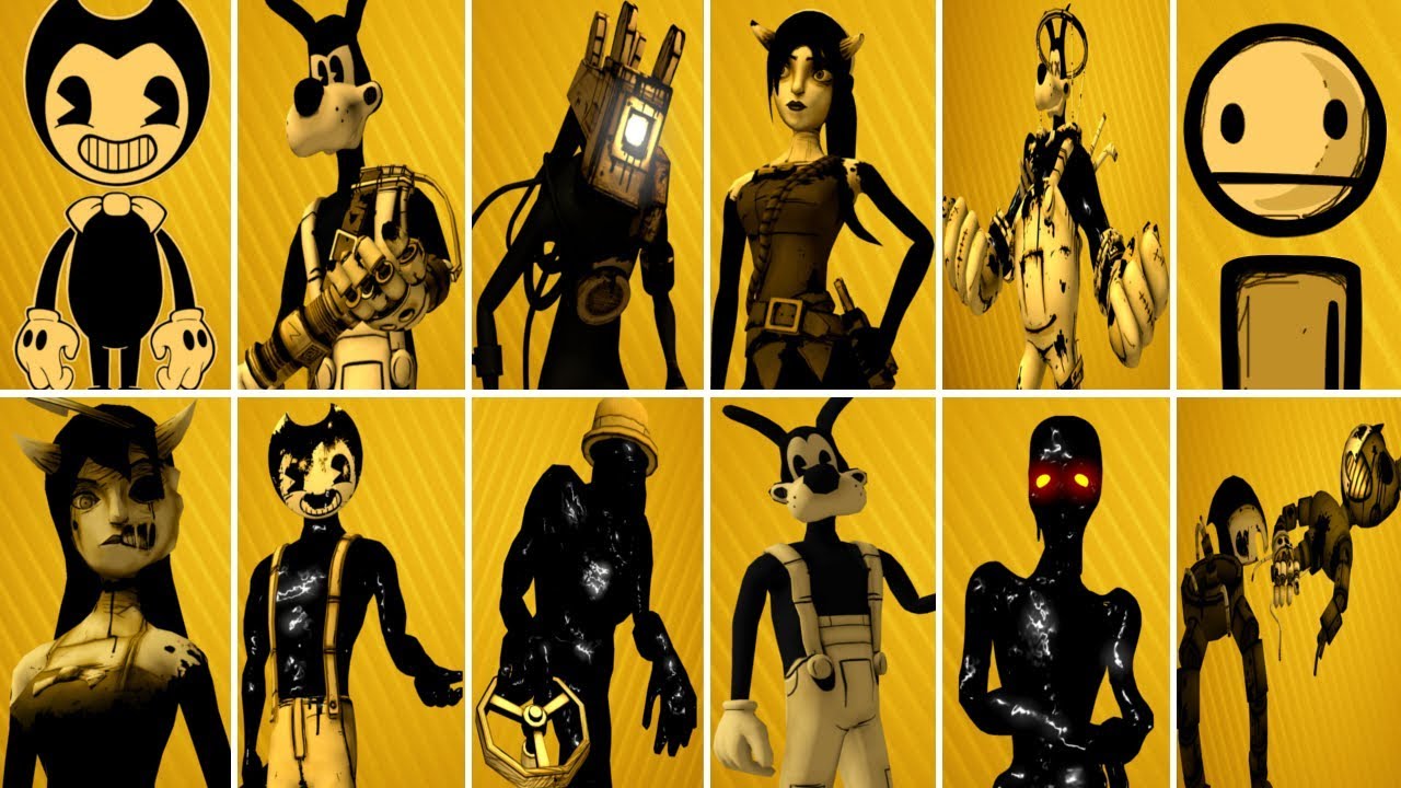 Bendy and the Ink Machine ALL CHARACTERS 1, 2, 3, 4