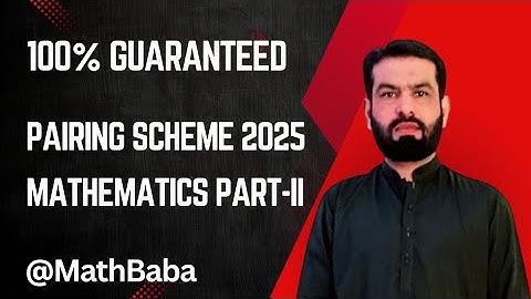 Mathematics Pairing Scheme 2025 for 2nd Year