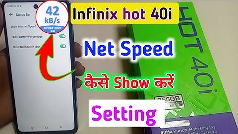 Infinix hot 40i me net speed kaise show/how to internet speed show in infinix hot 40i me setting