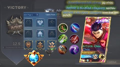 Chou Top 1 Global New Meta Emblem Set 2022 & Build Damage | Chou New Meta Gameplay | Mobile Legends