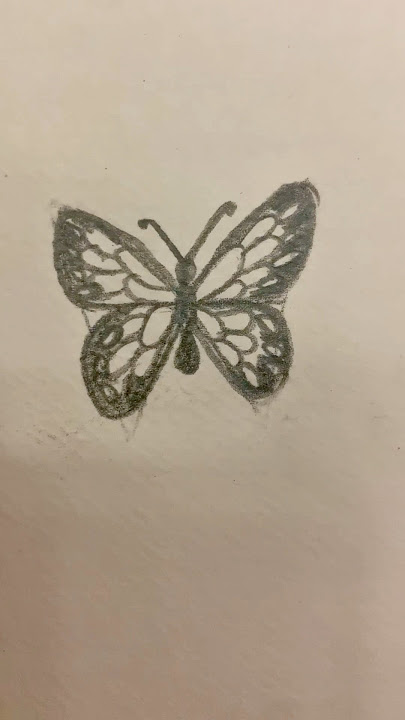 Easy step by step butterfly tutorial with W #butterflydrawing #shorts