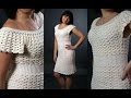 Платье летнее крючком ВОЗДУШНЫЕ ВЕЕРА(мастер-класс №4).Dress crochet ,part 4. English subtitles.