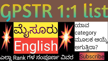 gpstr probable 1:1 list | Mysore | English | ಮೈಸೂರು #gpstr #gpstr2022 #gpstrlatestnews #tet