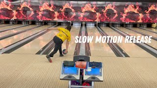 PBA Champion Kris Prather.  Slow Motion Bowling Release.