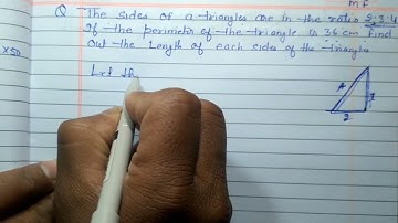 The sides of a triangles are in ratio 2: 3:4  if the. perimeter of the triangle is 36