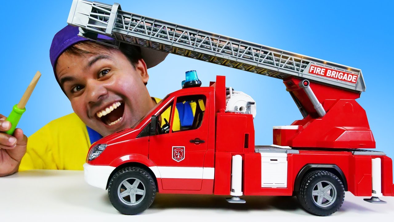 Motor de bombeiros realista, conjunto de brinquedos de caminhão de