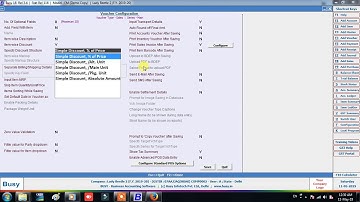 Discount columns in sales invoice in  busy accounting software